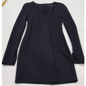 Abercrombie & Fitch Black Square Neck Long Sleeve Mini Dress Split Cuff XST